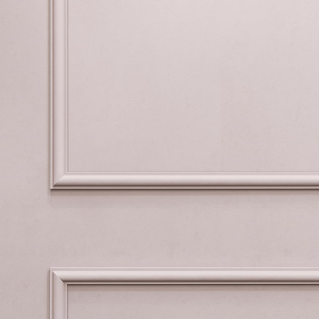 Birdeco peel-stick molding in bathroom demonstrates stylish wall accent with water resistance.