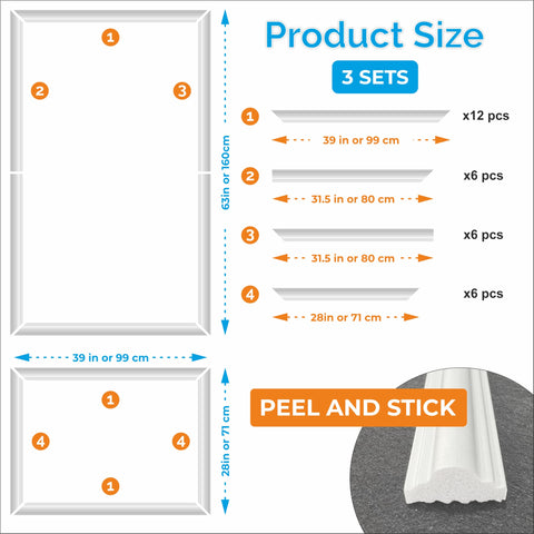Birdeco peel-stick molding bottom-frame closeup reveals durable, moisture-resistant edge.