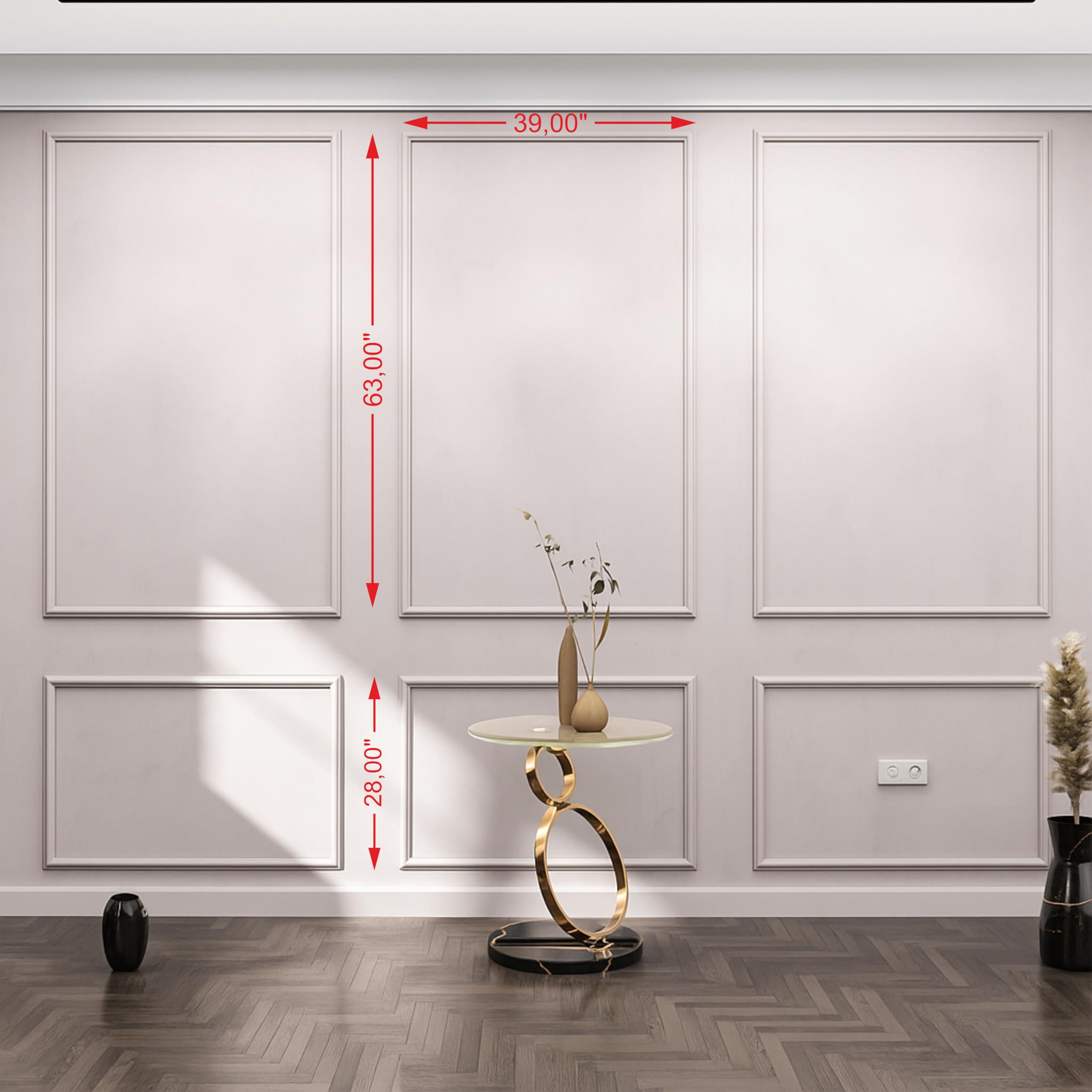 Birdeco peel-stick molding top-frame closeup shows smooth edge and paint-ready surface.