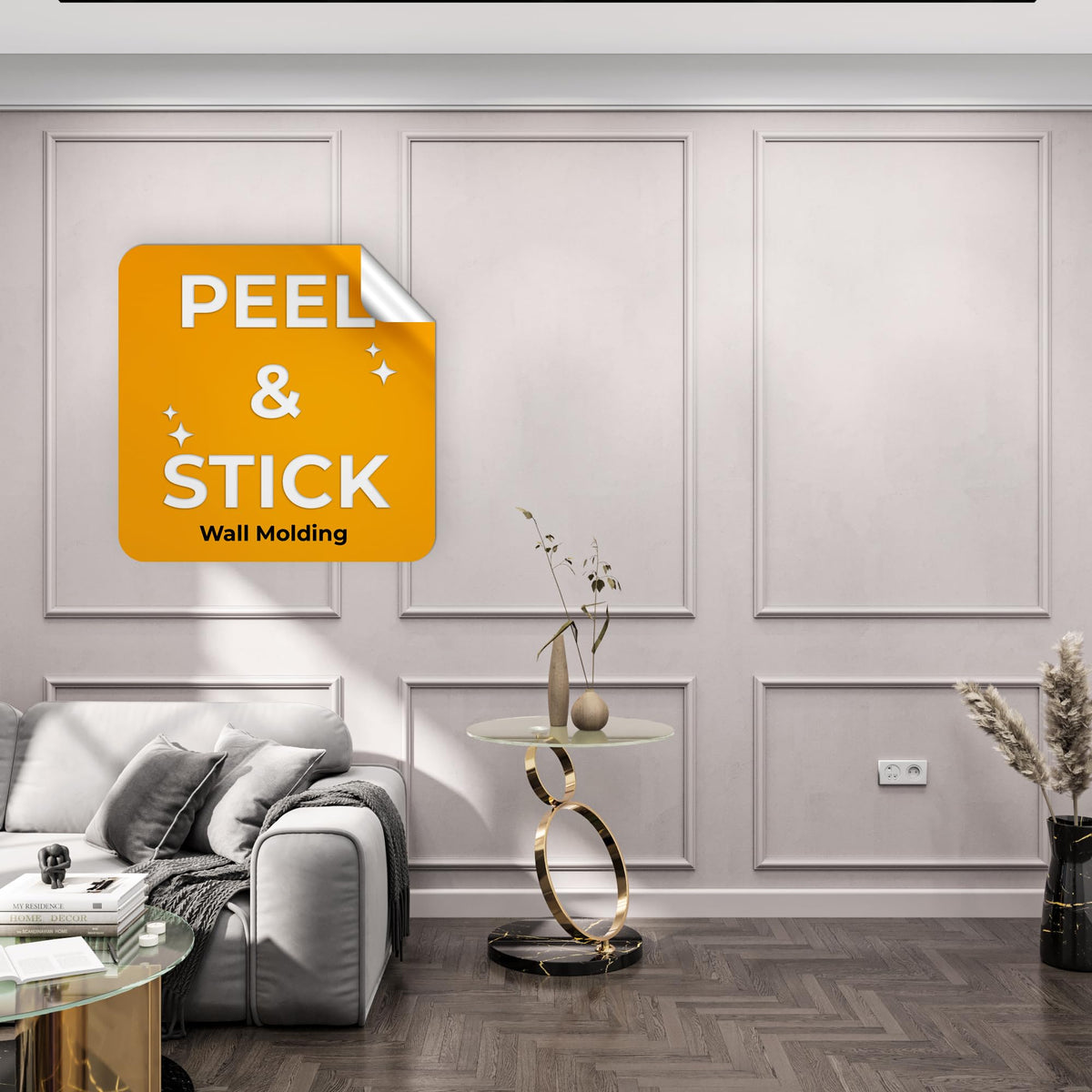 Birdeco peel-stick molding top-frame collection adds clean lines for a quick wall refresh.