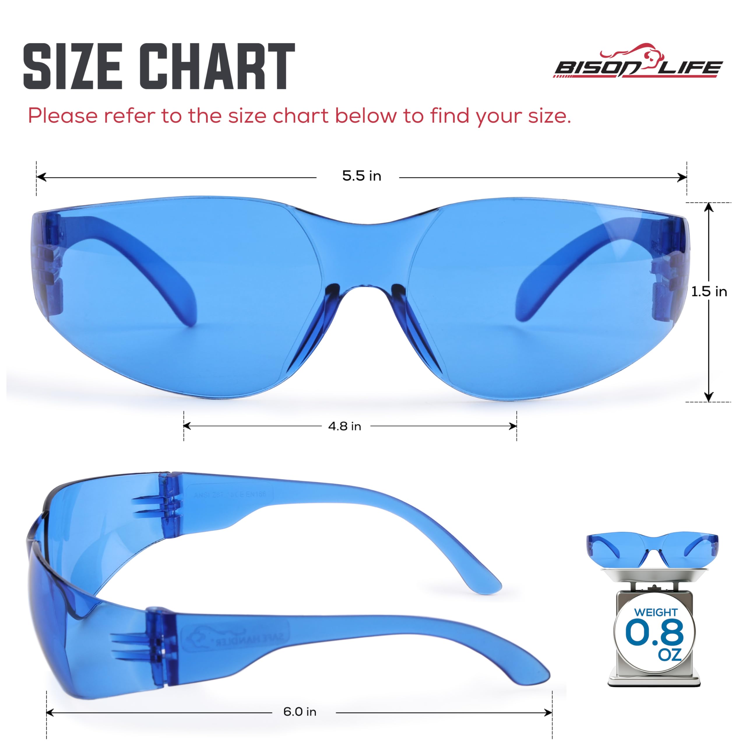 BISON LIFE ANSI Z87.1 compliant eyewear for reliable PPE on job sites.