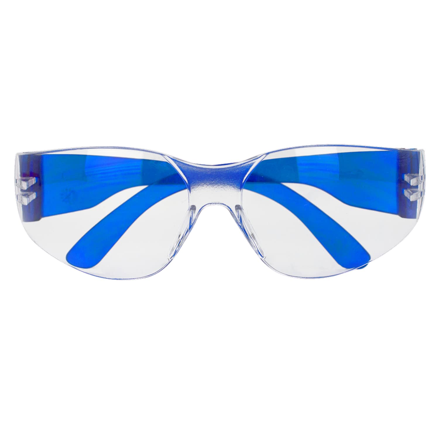 BISON LIFE clear lens blue temple safety glasses pack 12 for everyday protection
