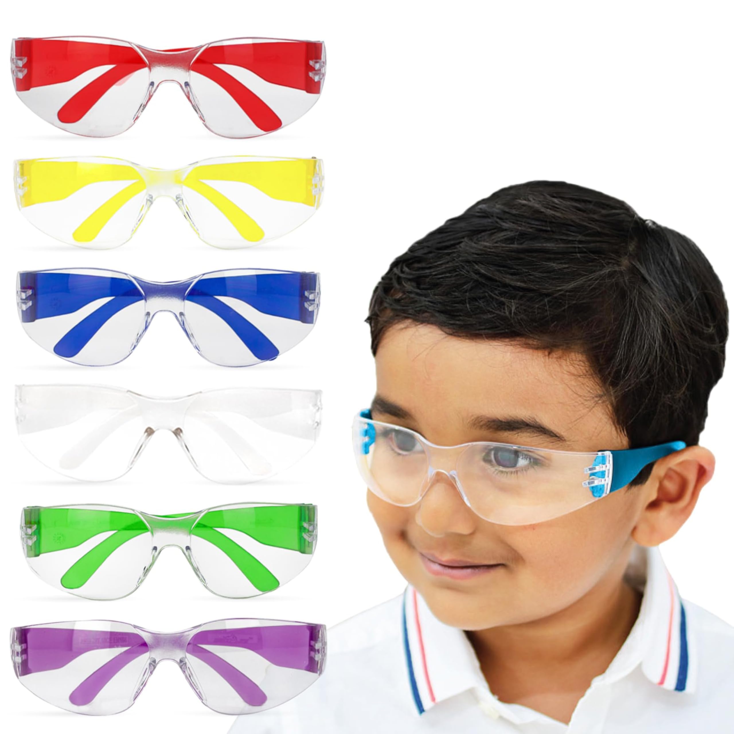 BISON LIFE kids safety glasses in 12 color variety for classroom use