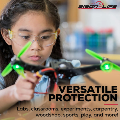 BISON LIFE safety glasses meet ANSI Z87-1 standards for kids