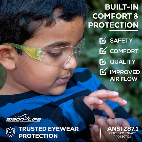BISON LIFE safety glasses suitable for painting and science projects