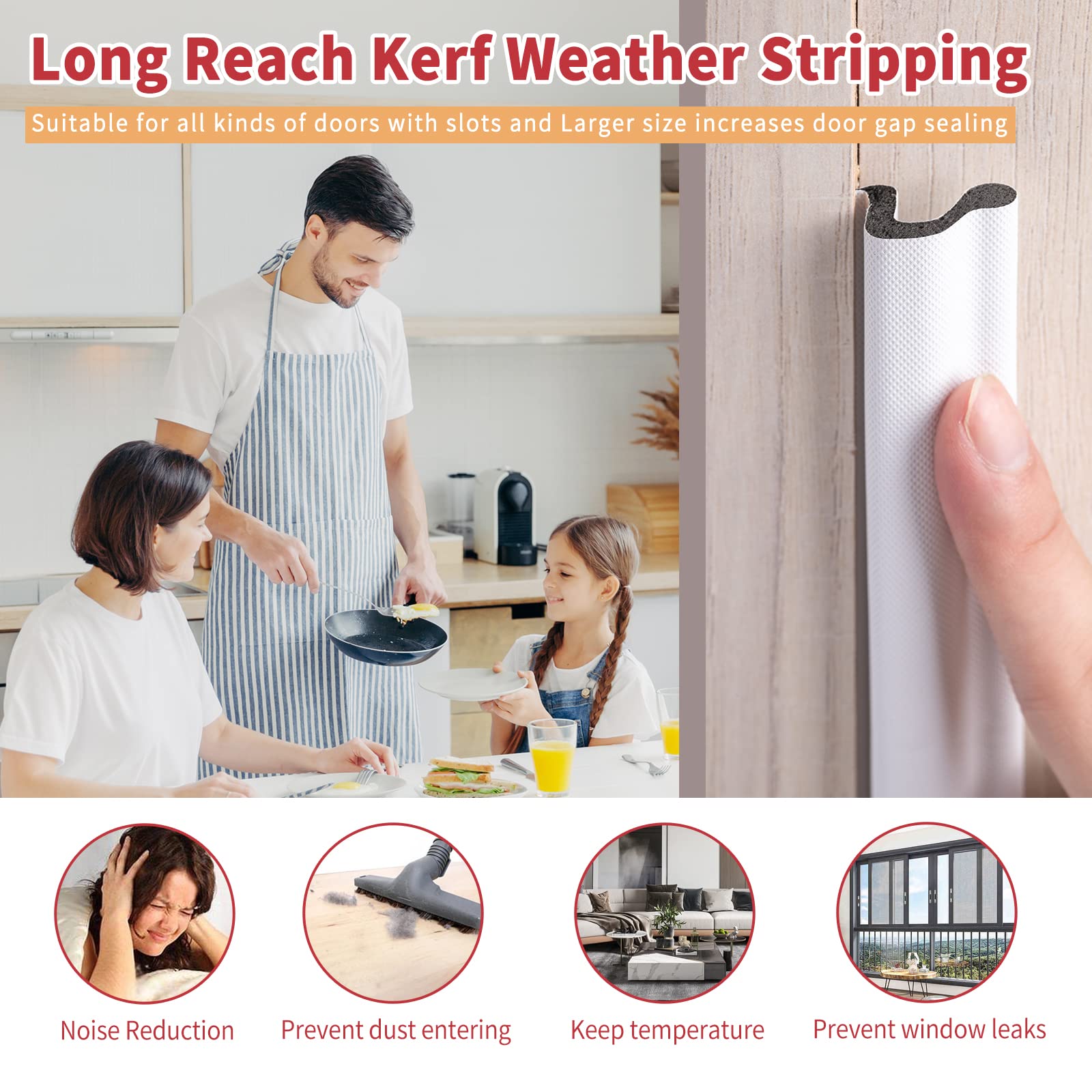 BISOTHAI long-reach groove seal features durable PU/PE construction for lasting door protection