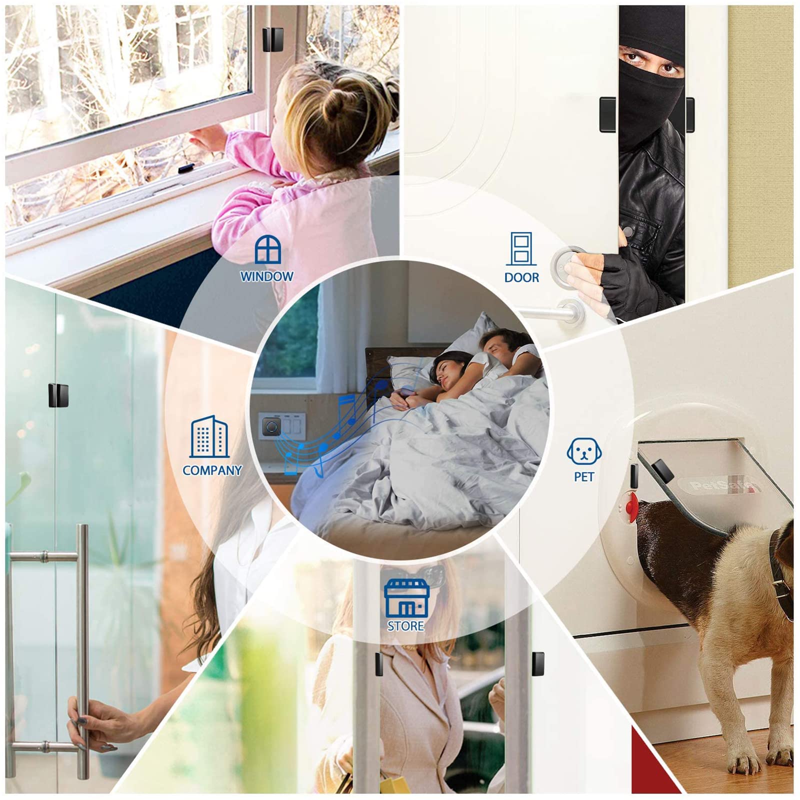 Bistee door sensor with upgraded battery for long-lasting monitoring.