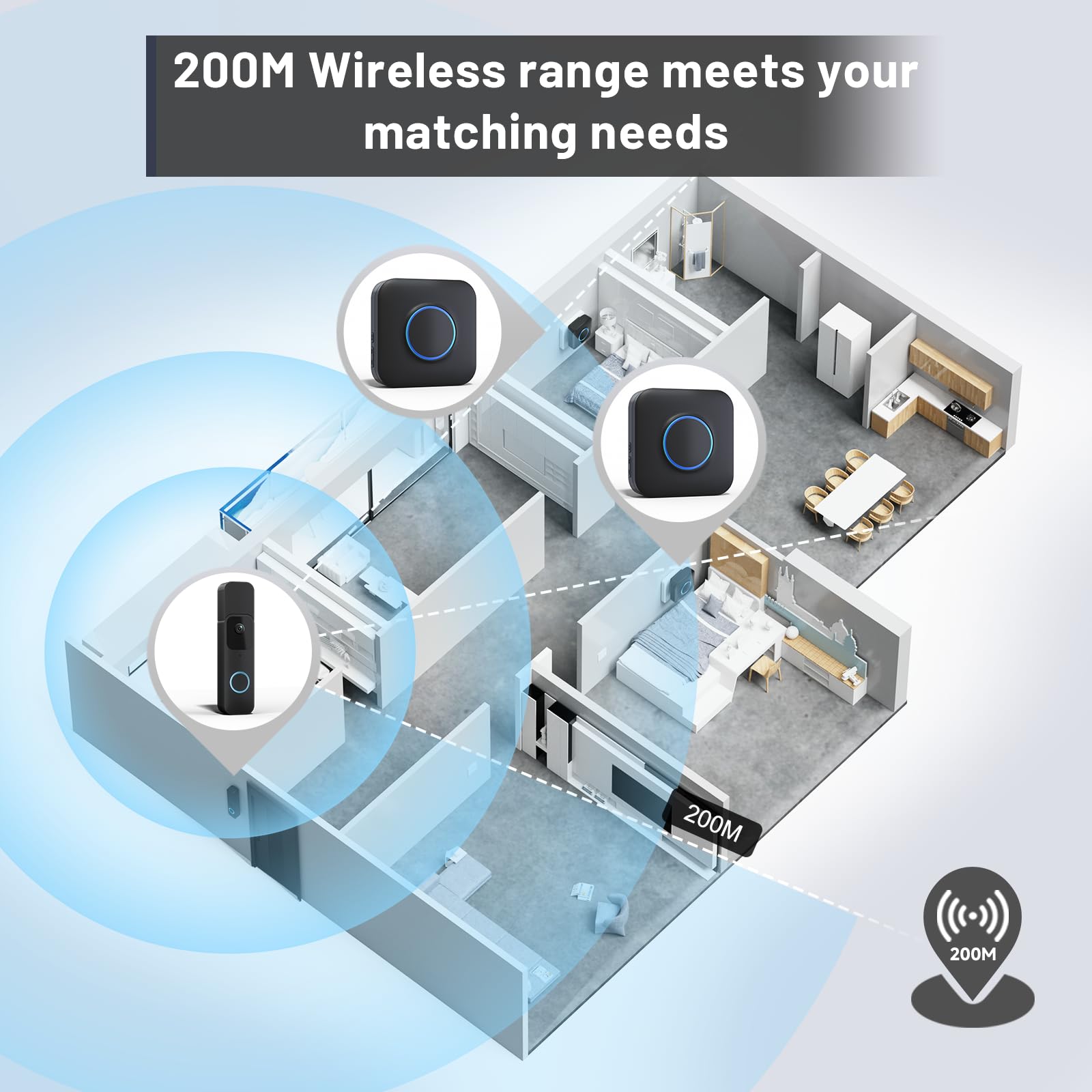Multiple receiver connections with the Bistee doorbell extender