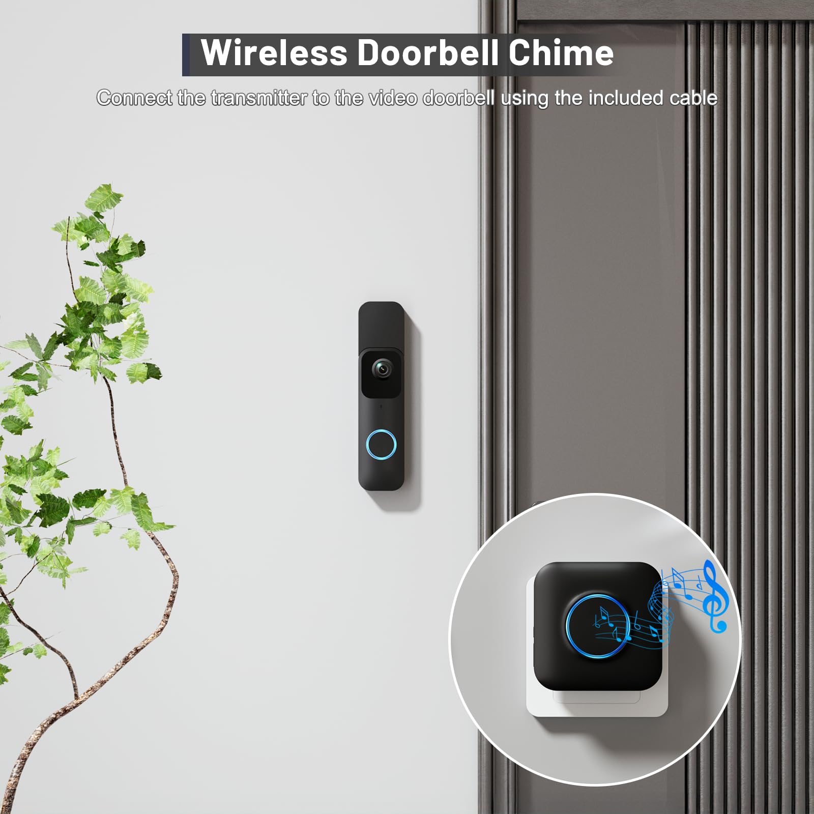 Adjustable volume control on the Bistee doorbell chime unit