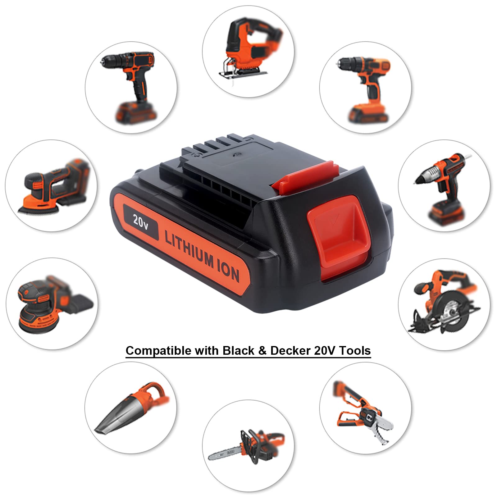 Biswaye LBXR20 20V battery front view highlights charge-ready face