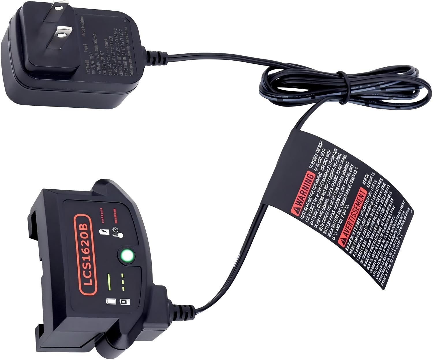 Biswaye LCS1620B charger front view highlighting compact design and accessibility
