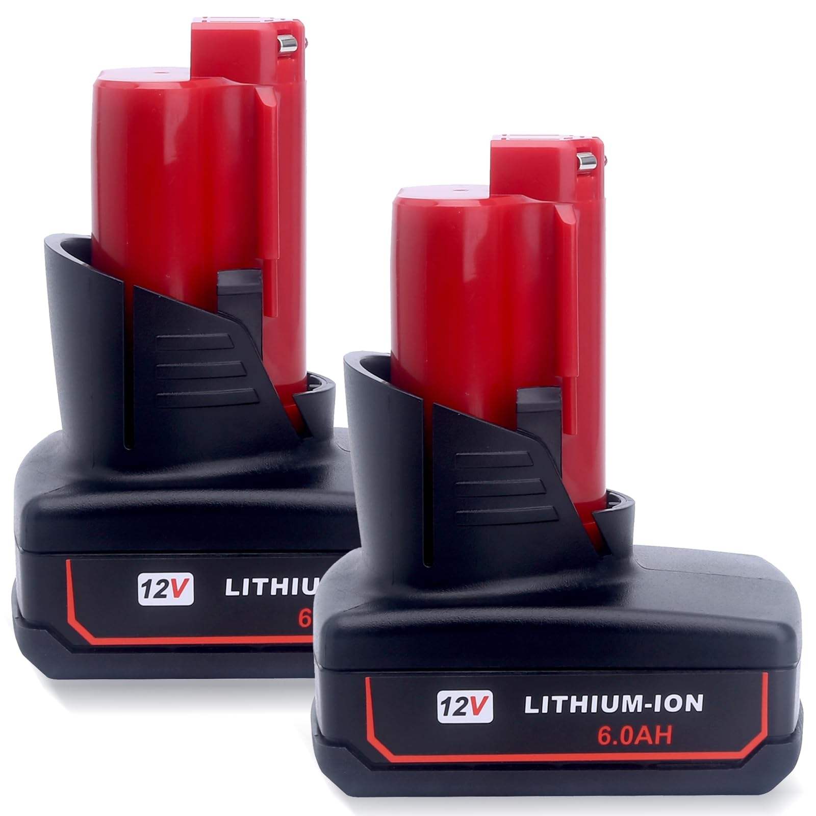 Biswaye Milwaukee M12 battery front view highlights high-capacity performance
