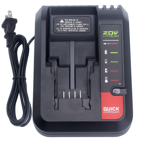 Biswaye PCC692L rapid charger front view with LED indicators for Porter-Cable 20V batteries.