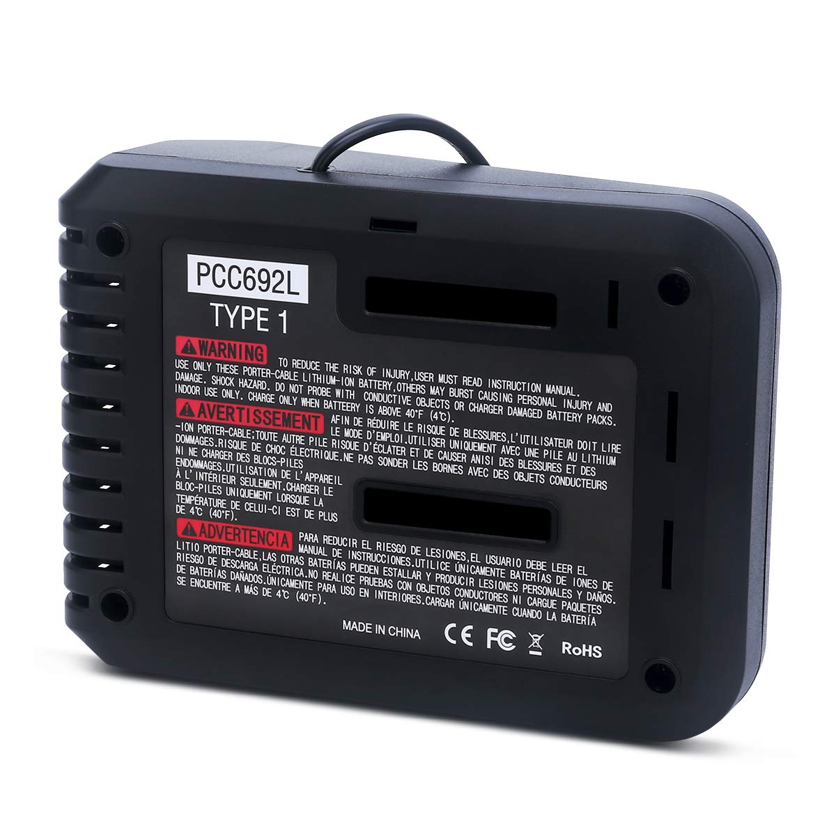 Biswaye charger with US plug and 100-240V input for global versatility.