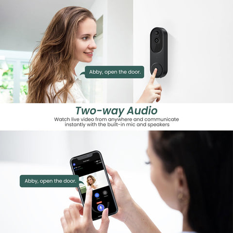 BITEPASS 1080p doorbell live view capturing real-time activity at the door.
