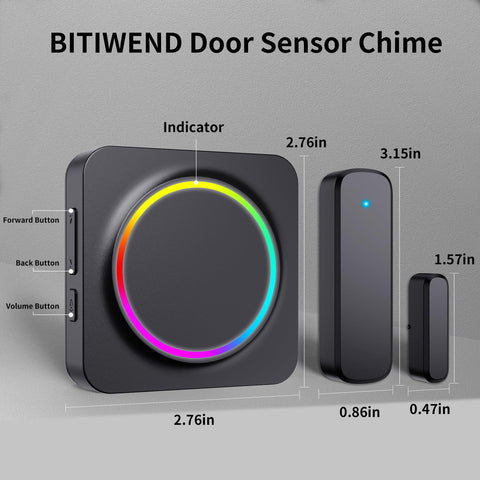 BITIWEND door sensor installation showing easy pairing on doors