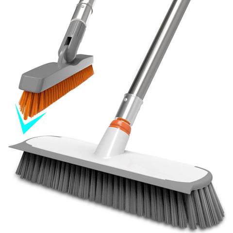 BITOPE heavy-duty floor scrub brush with long handle for tough grime removal