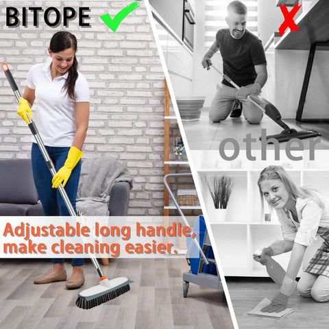 BITOPE V-shape grout brush head cleans tight grout lines