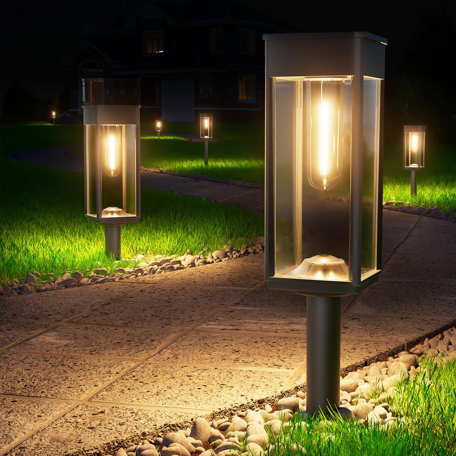 BITPOTT bright solar pathway light with warm glow for outdoor walkways.