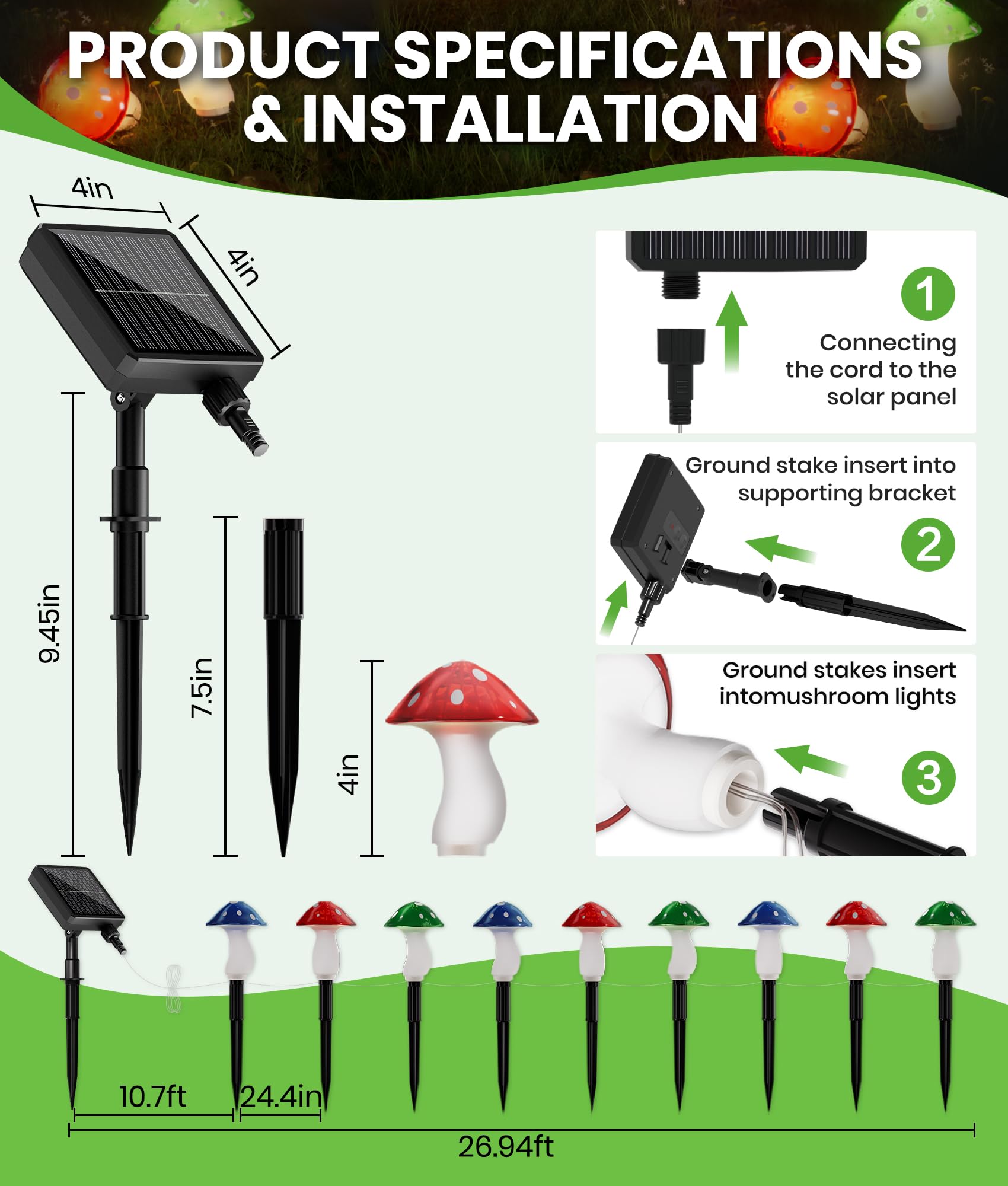 BITPOTT garden lights switch between modes for mood-enhancing glow.