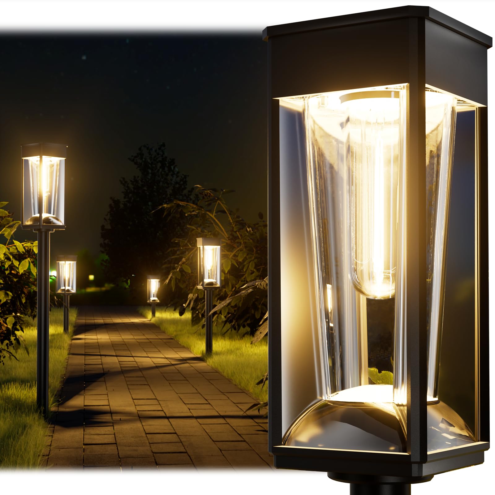 BITPOTT solar-pathway-lights-8-pack provide safe walkway lighting outdoors.