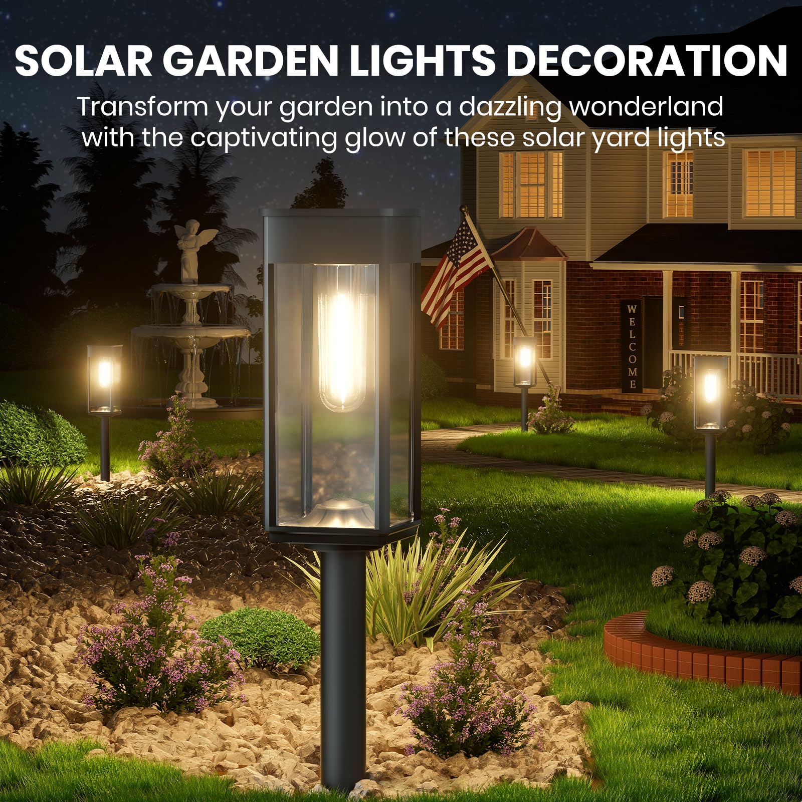 BITPOTT durable ABS construction for all-weather garden lighting.
