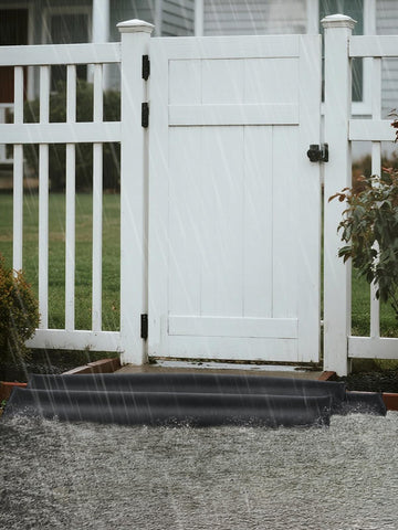 Biubee flood barrier protects doors, windows, and garage entries during storms.