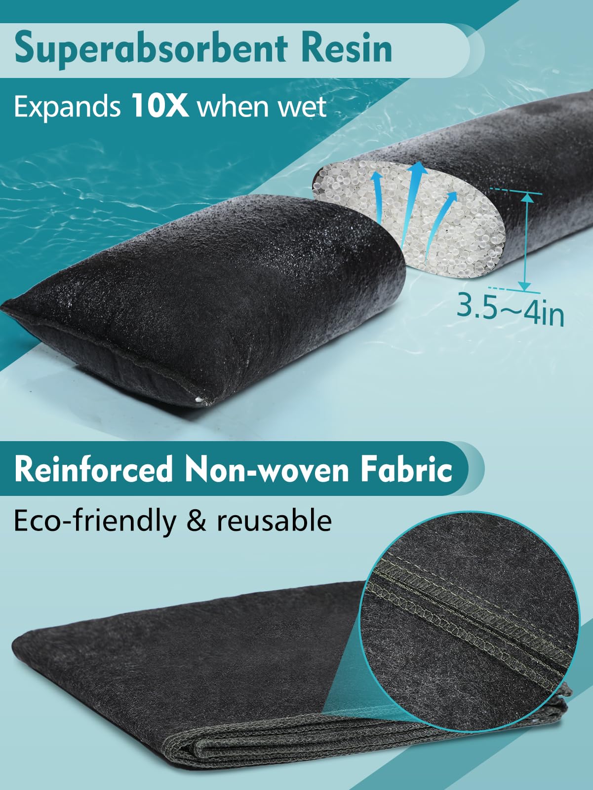 Biubee sandless flood barrier during soaking ready for quick deployment.