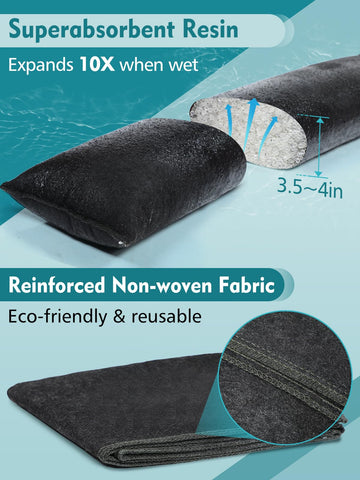 Biubee sandless flood barrier during soaking ready for quick deployment.