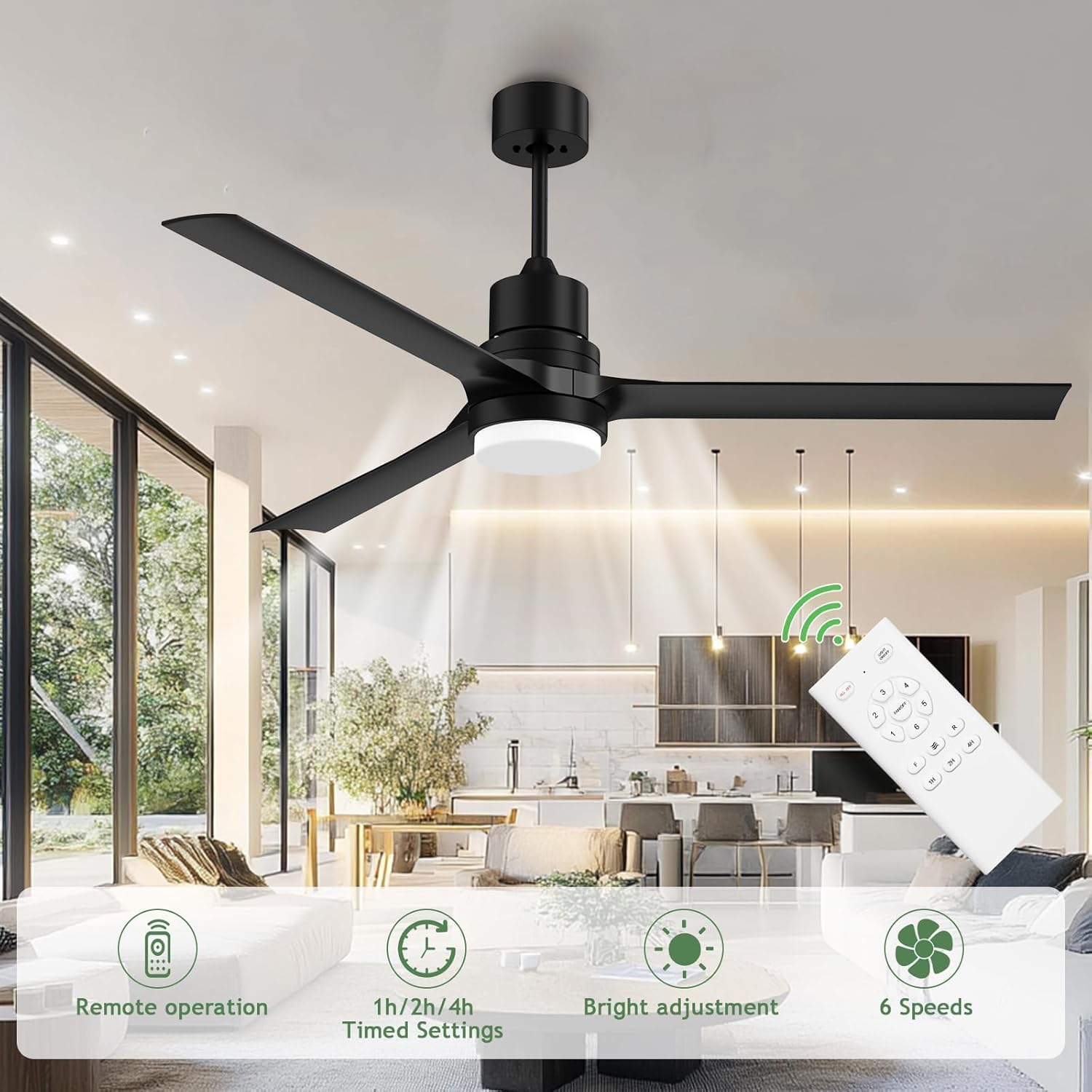 Biukis ceiling fan remote control for convenient speed and light adjustments