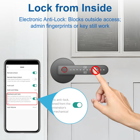 BIWIBON fingerprint lock auto-lock-timer shows customizable security timing