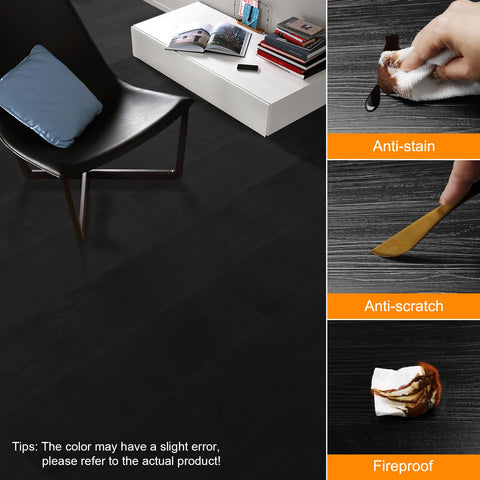 Biyoee vinyl planks measure 6x36 inches with realistic wood texture.