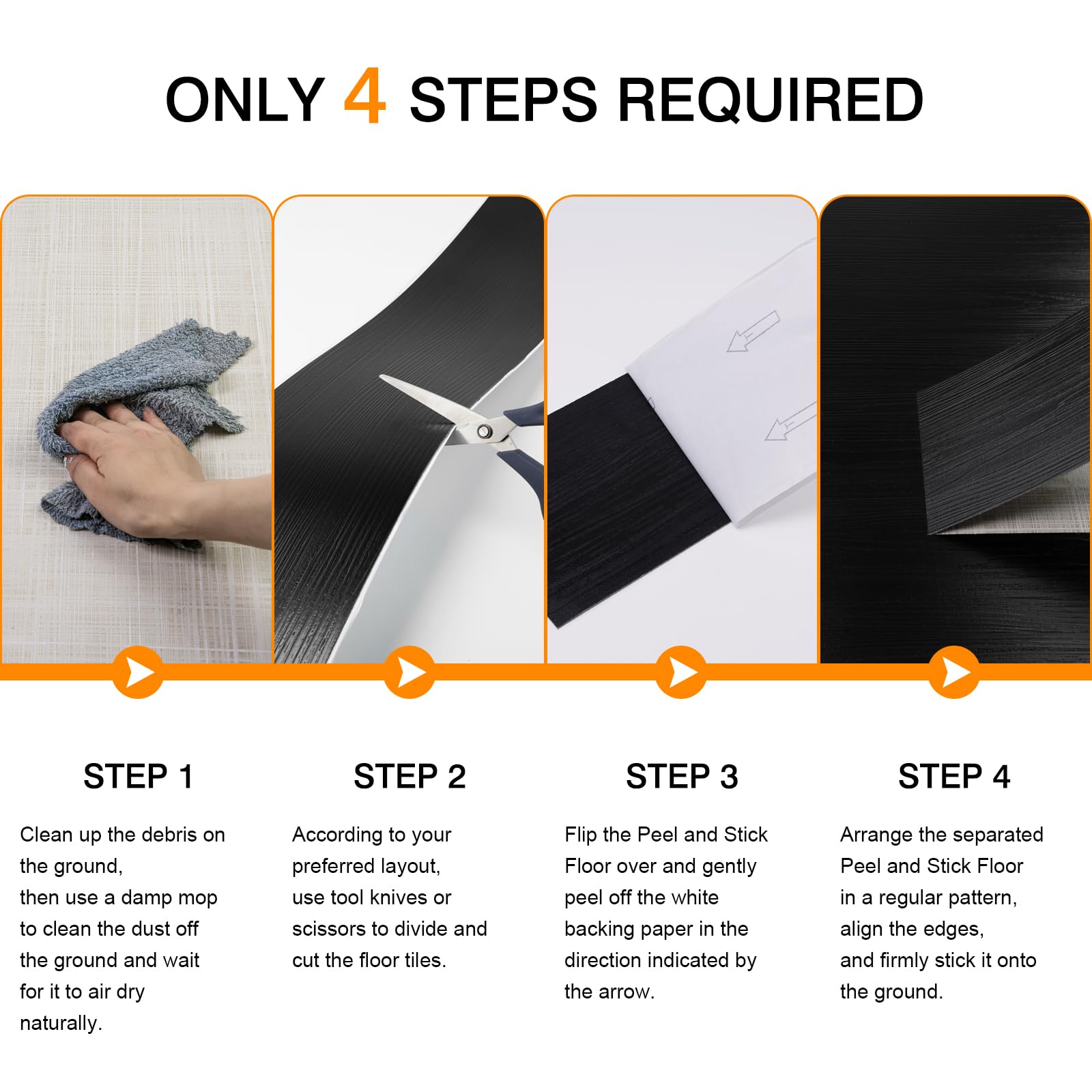 Biyoee waterproof floor tiles withstand spills and humidity.