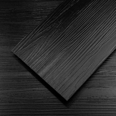 Biyoee black wood vinyl plank tiles for quick peel-and-stick installation.