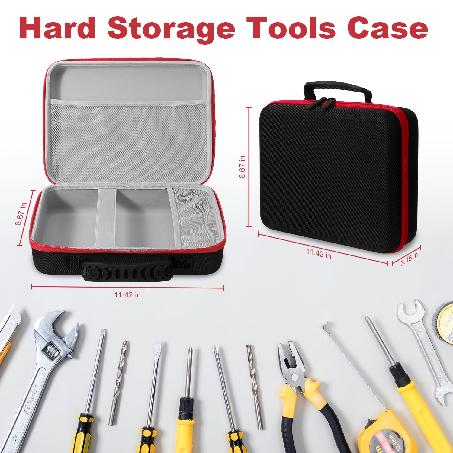 Bjabtan EVA Protection Hard Case interior layout keeps drills and bits organized.