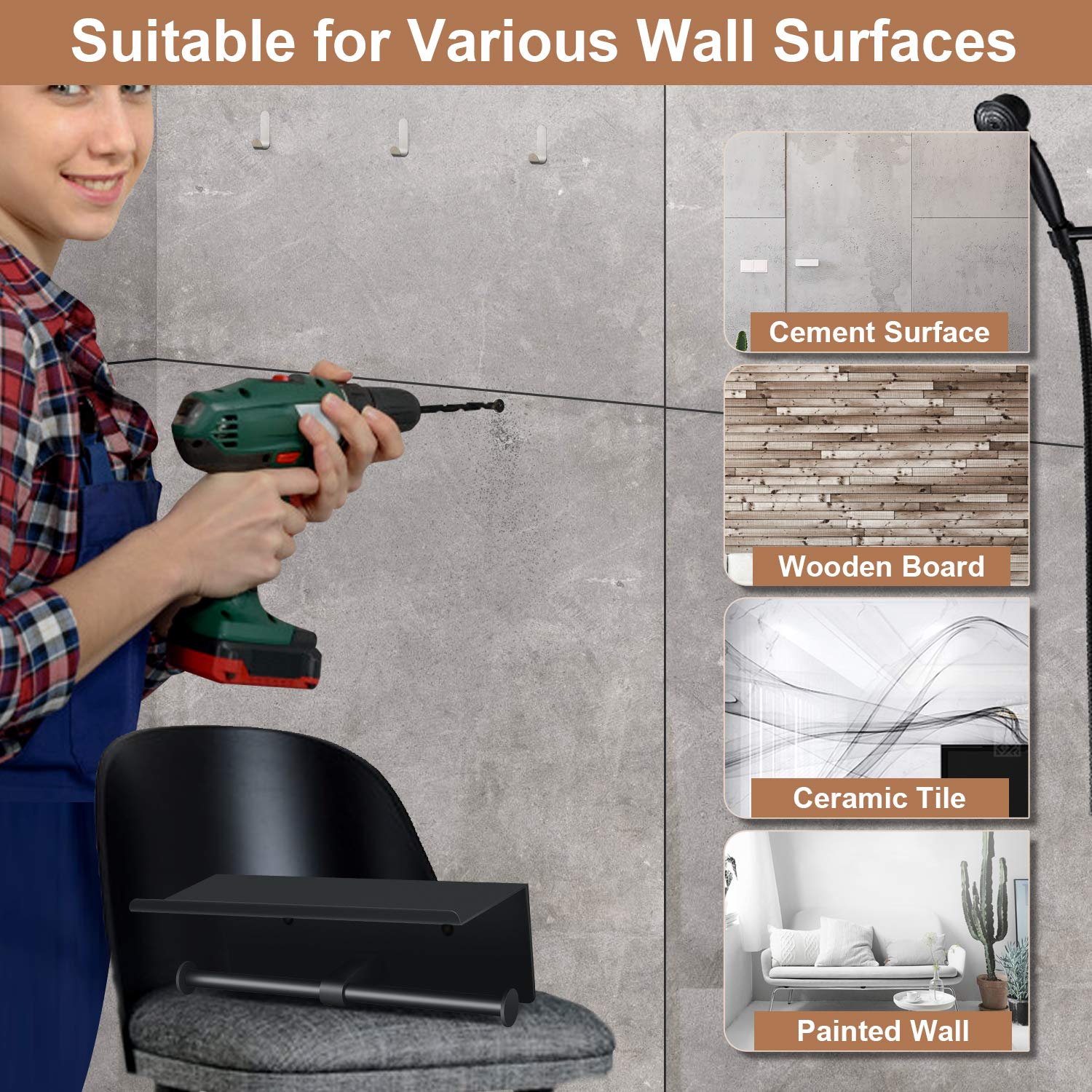 Bjiotun fits most paper rolls with a 2.6-inch gap for universal compatibility.