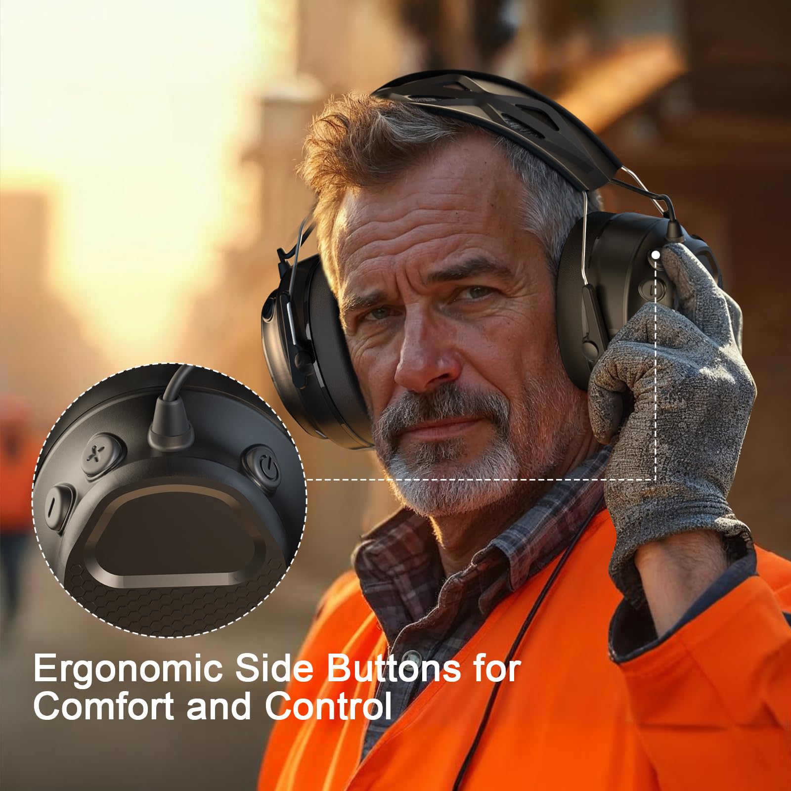BJKing Comfortable ergonomic earmuffs for long wear