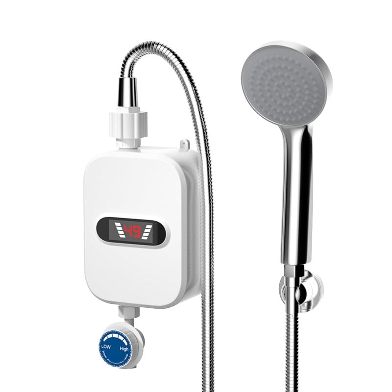 BJLIFE 3000W tankless heater with LCD display for precise on‑demand hot water.