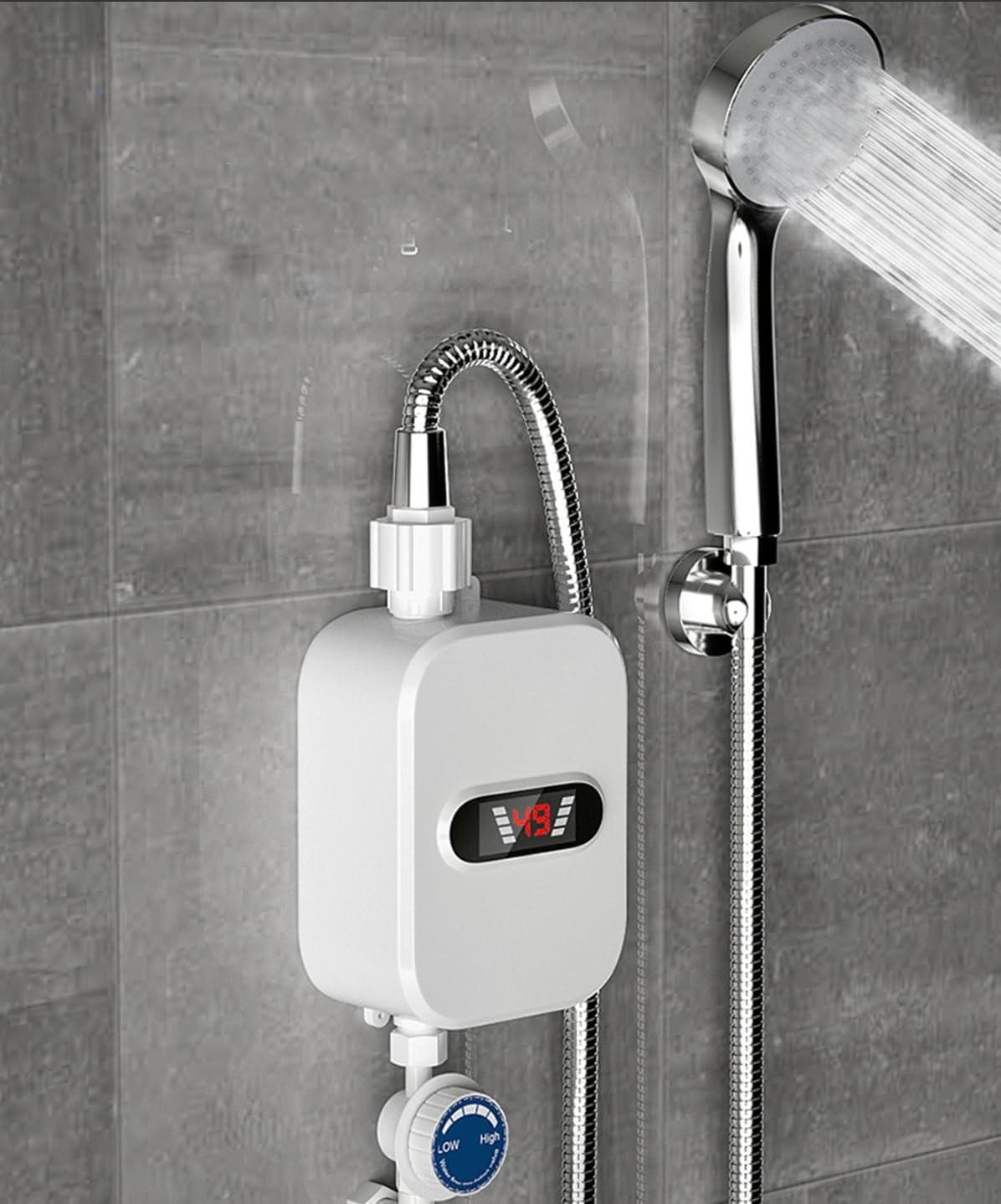 BJLIFE RV shower head included for easy setup and instant warmth.
