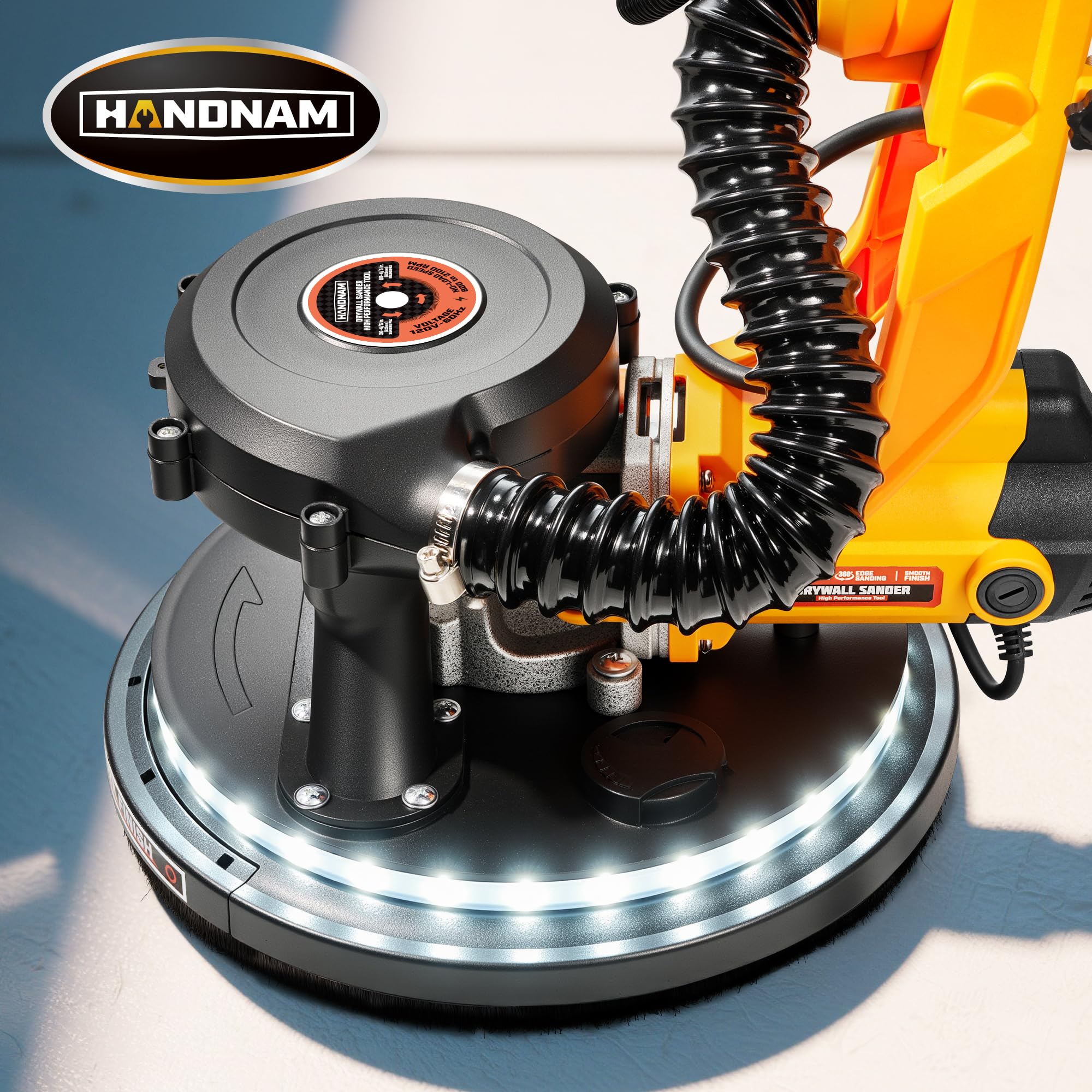 BJOSSTY sander with 360-degree swivel head reaching tight corners