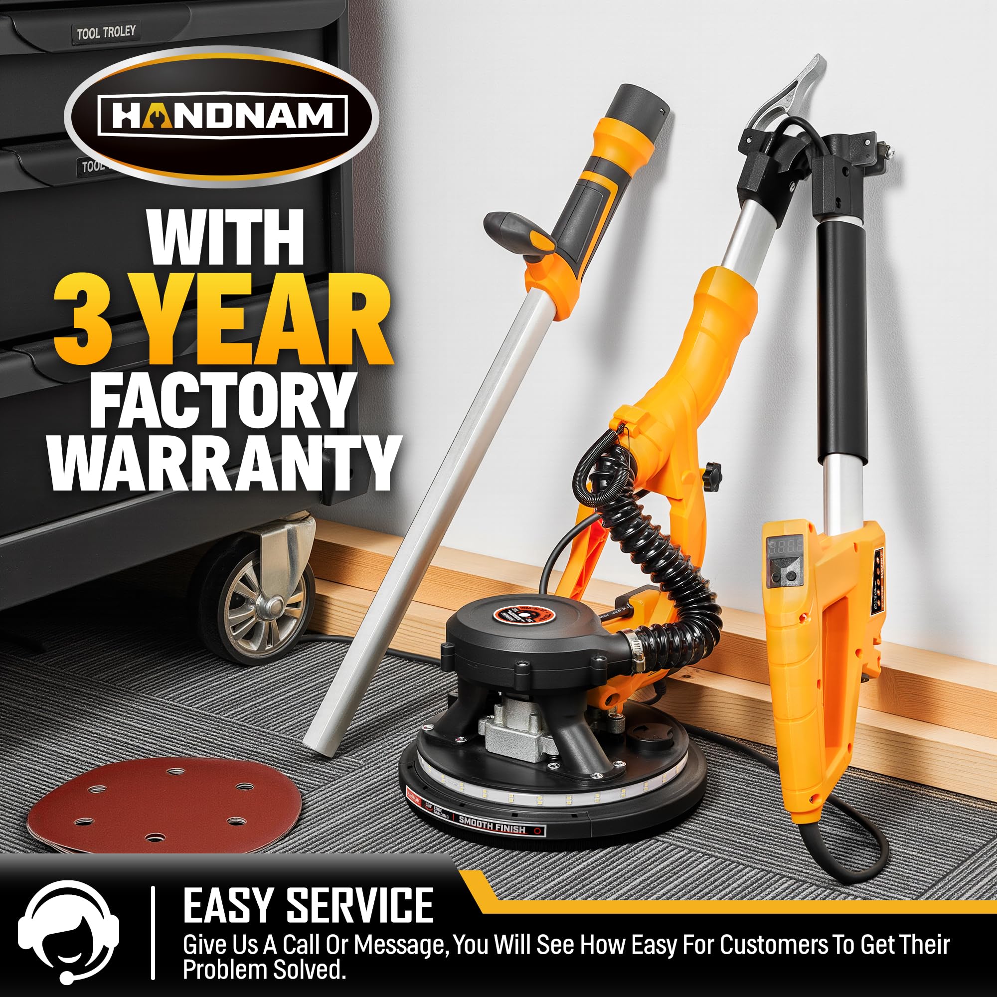 BJOSSTY sander with 3-year factory warranty and support