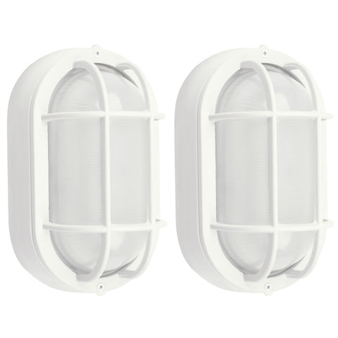 BK Jasmine 8.5-inch bulkhead oval front 2-pack enhances entryway illumination.