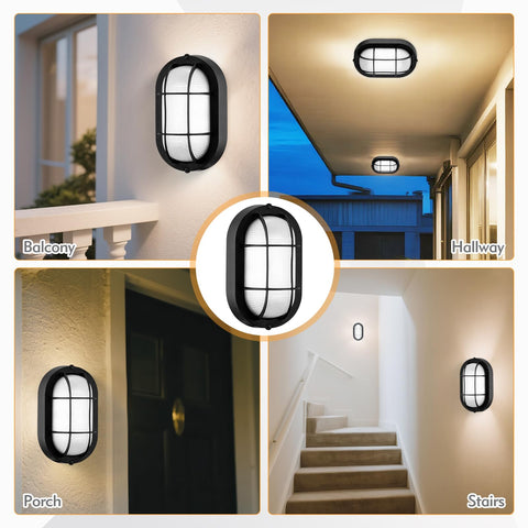 B&K Jasmine flush-mount bulkhead for ceiling or wall installation in outdoor spaces.