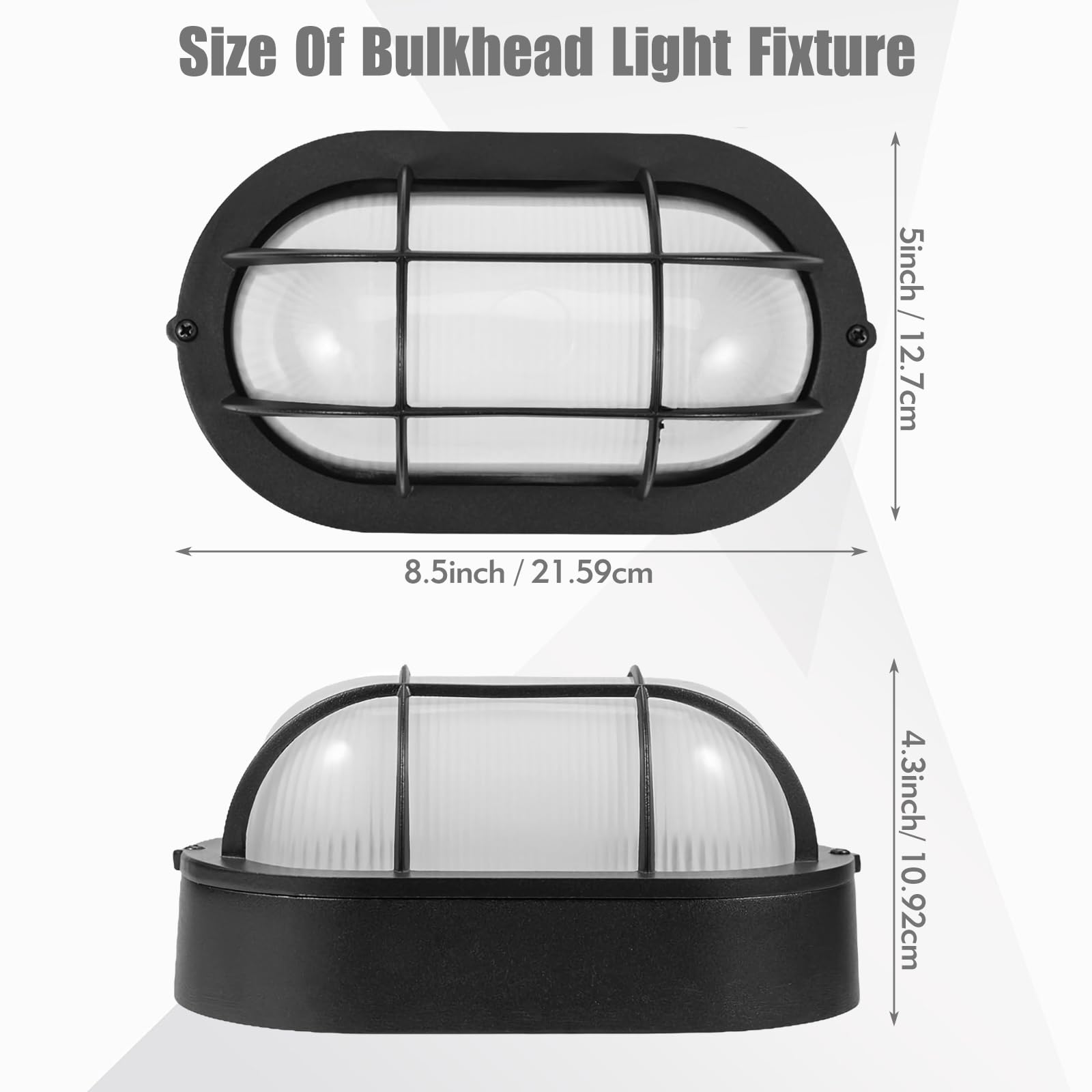 B&K Jasmine oval bulkhead 2-pack ideal for exterior walls with durable aluminum and glass.
