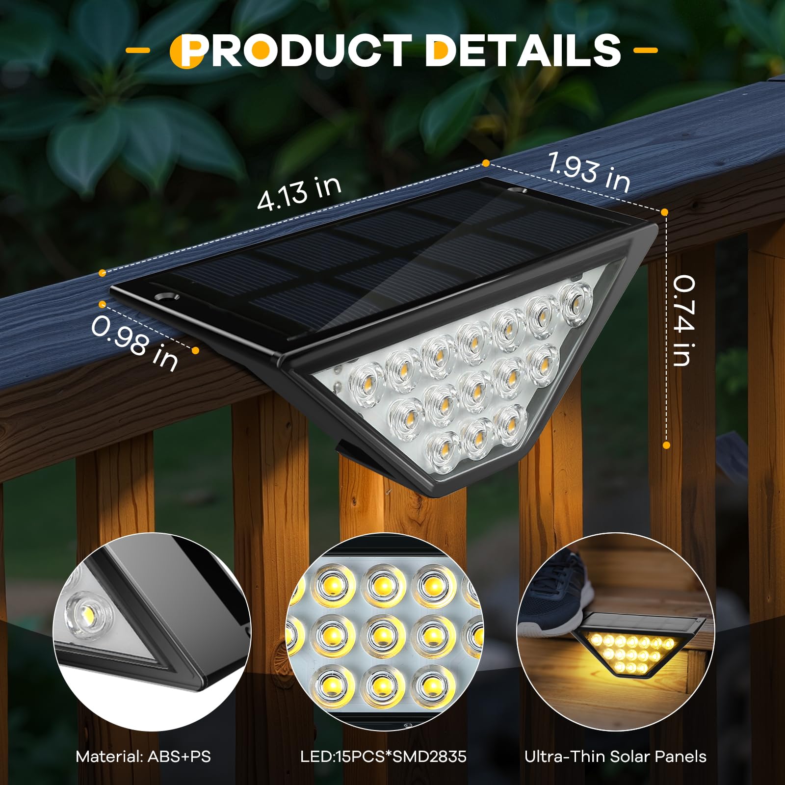 BKBB PPBB solar step light mounted at the front door for clear entry