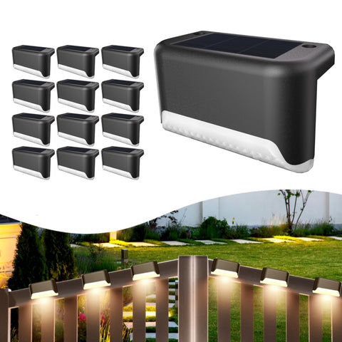 BKBB PPBB solar step light on outdoor stairs for safer nighttime footing.