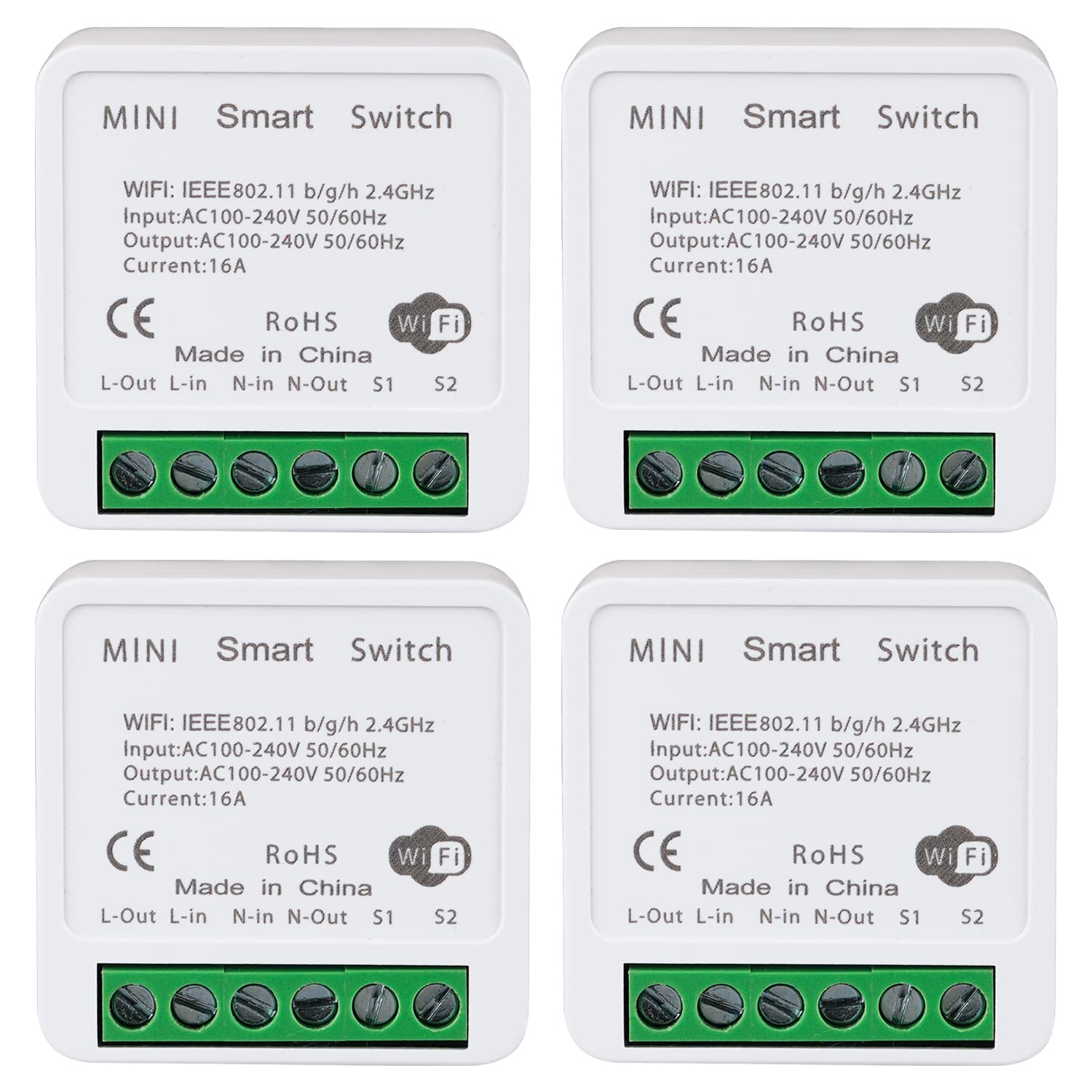 Bkiyougo mini WiFi switch hidden behind wall plate for discreet control