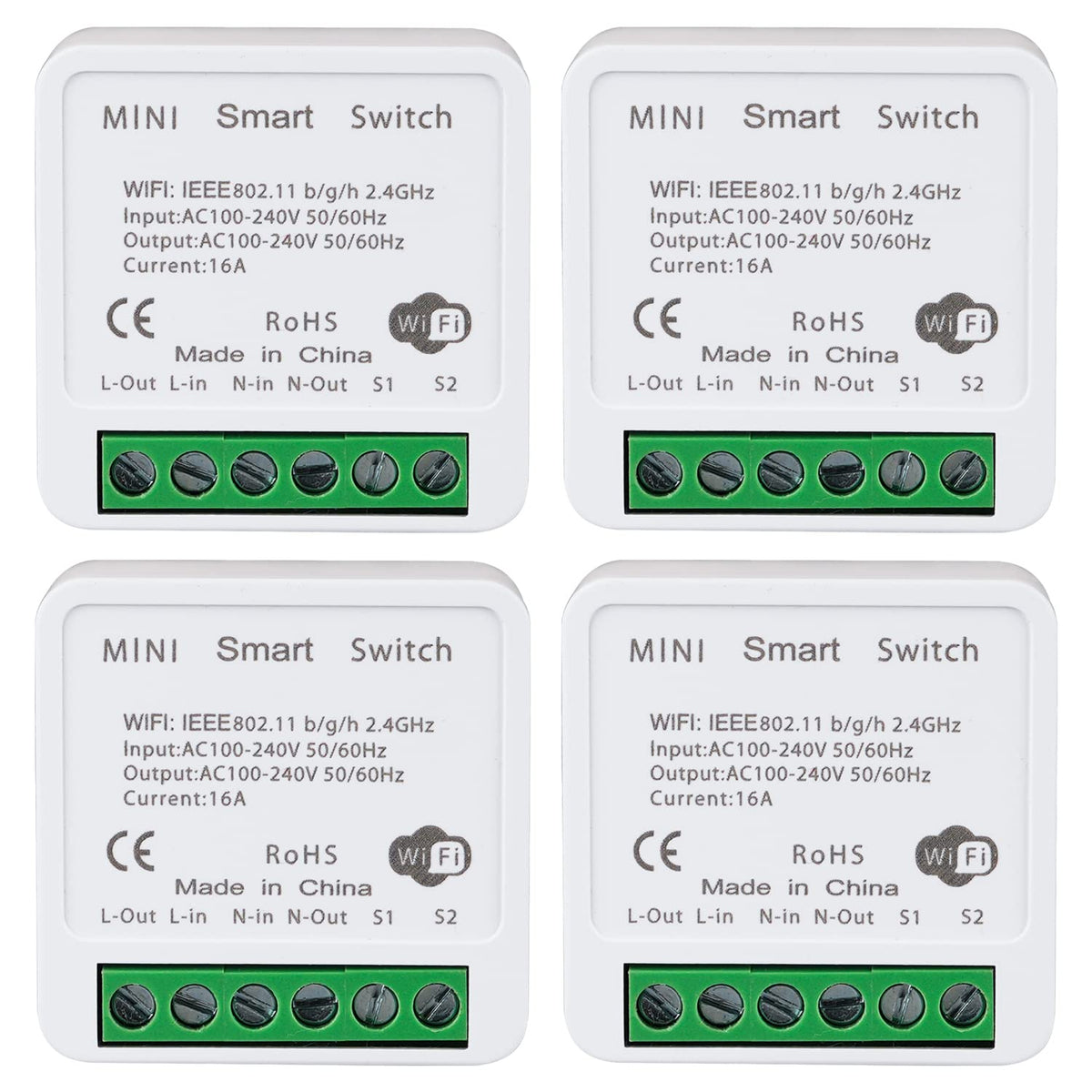 Bkiyougo mini WiFi switch hidden behind wall plate for discreet control