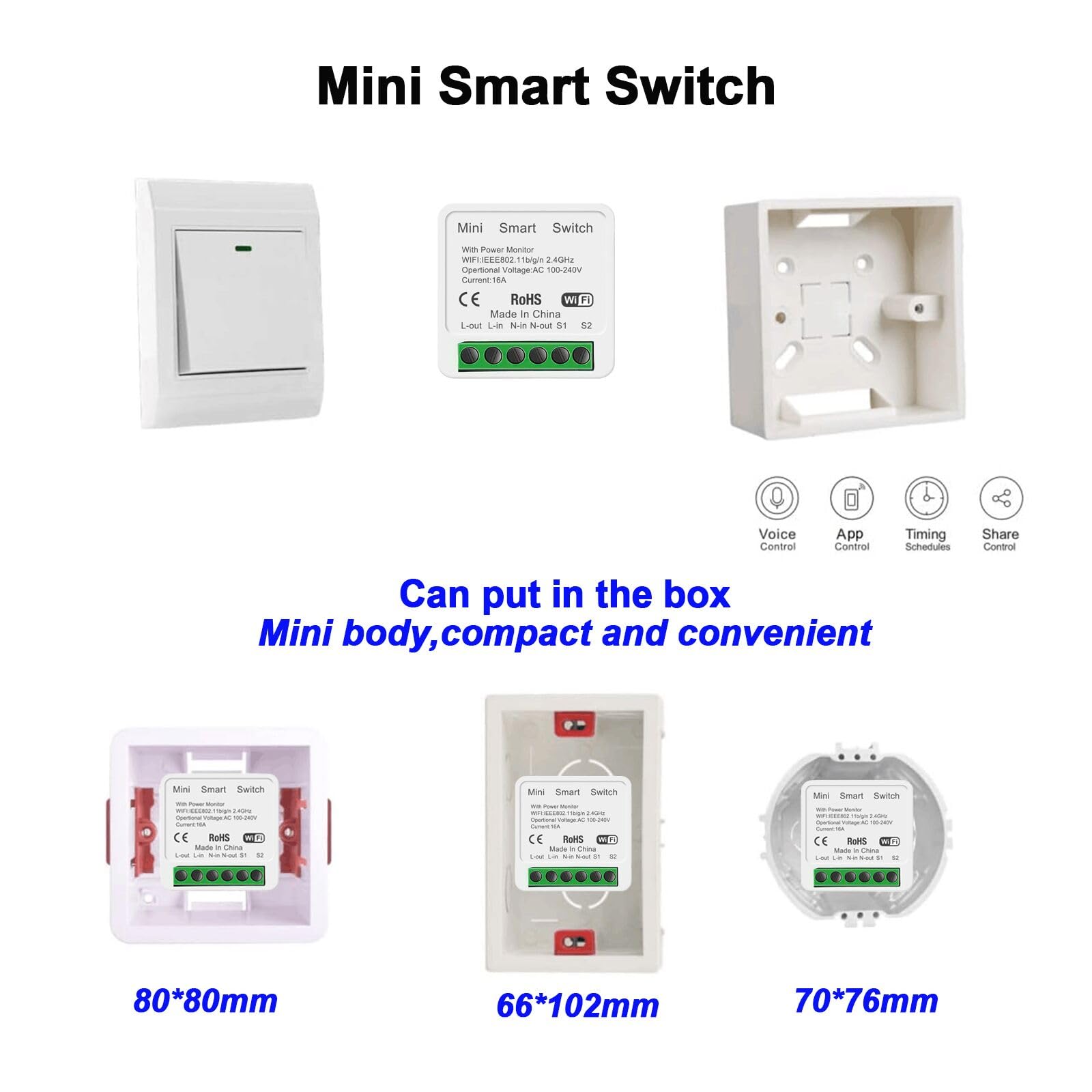 Four-pack of switches for multiple rooms