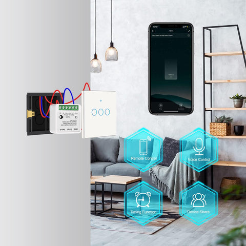 Schedule and timer features automate lights throughout the day